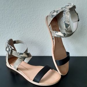 Dolce Vita Gray and Black Python Leather Sandals